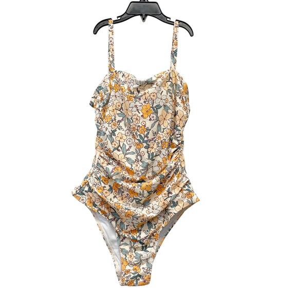 Cupshe Women's Retro Floral Square Neck Tummy Control One Piece Swimwear XS - Picture 1 of 7